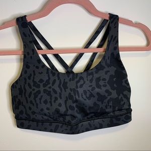 Lululemon black cheetah print Energy bra - size 6